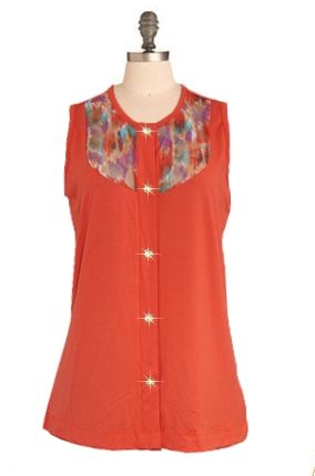 Blusa Viscolycra c/ Renda Colorida (FRENTE)